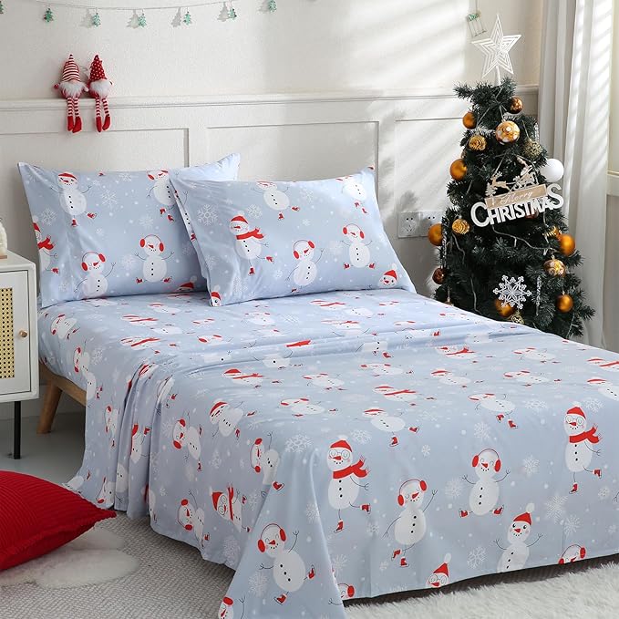 Snowman Flannel Sheet Set 03 pieces