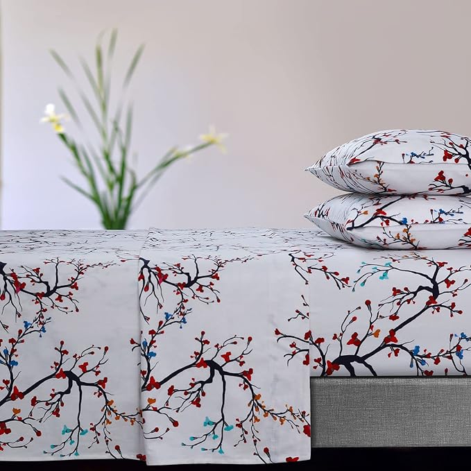 Red Branches Flannel Sheet Set 03 pieces