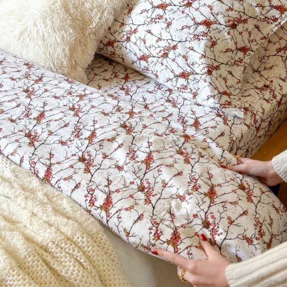 Red Branches Flannel Sheet Set 03 pieces