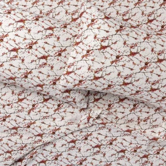 Red Branches Flannel Sheet Set 03 pieces