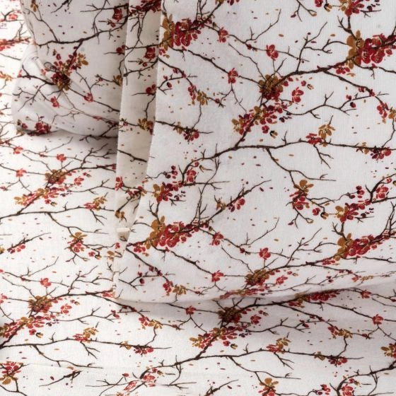 Red Branches Flannel Sheet Set 03 pieces