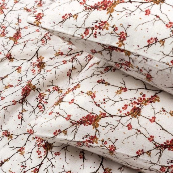 Red Branches Flannel Sheet Set 03 pieces