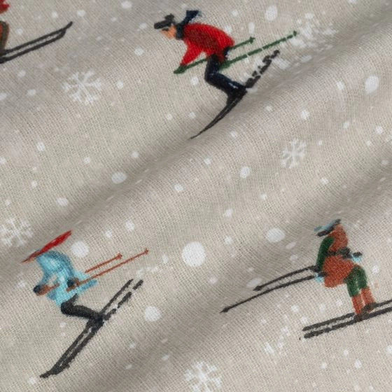 Skis and Snow Flannel Sheet Set 03 pieces