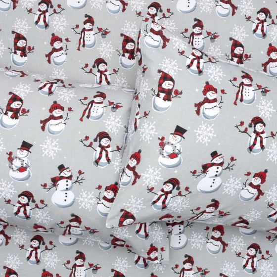 Snowman Flannel Sheet Set 03 pieces