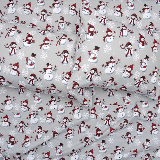 Snowman Flannel Sheet Set 03 pieces